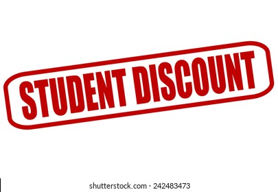 Rubber stamp with text student discount inside, vector illustration