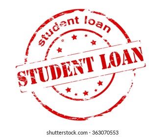 Rubber stamp with text student loan inside, vector illustration