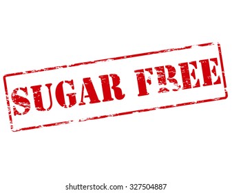 Rubber stamp with text sugar free inside, vector illustration