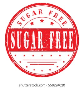 rubber stamp with text "sugar free" on white, vector illustration