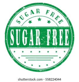 rubber stamp with text "sugar free" on white, vector illustration