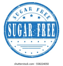 rubber stamp with text "sugar free" on white, vector illustration