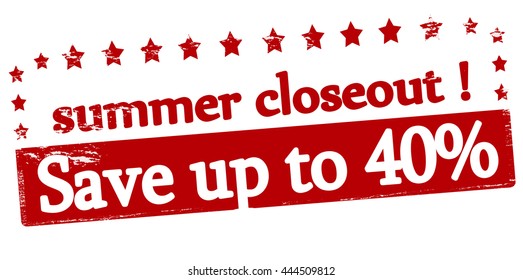 Rubber stamp with text Summer closeout inside, vector illustration