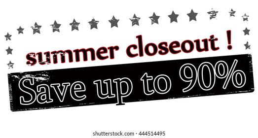 Rubber stamp with text Summer closeout inside, vector illustration
