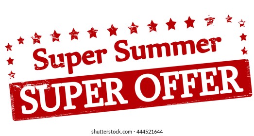 Rubber stamp with text Summer super offer inside, vector illustration