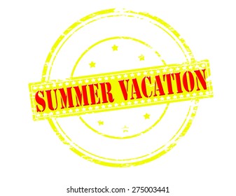 Rubber stamp with text summer vacation inside, vector illustration