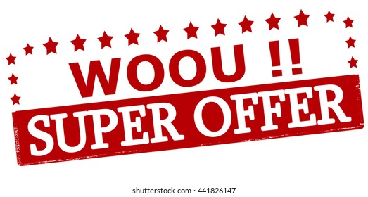 Rubber stamp with text super offer inside, vector illustration