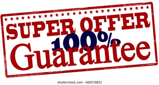 Rubber stamp with text super offer guarantee inside, vector illustration