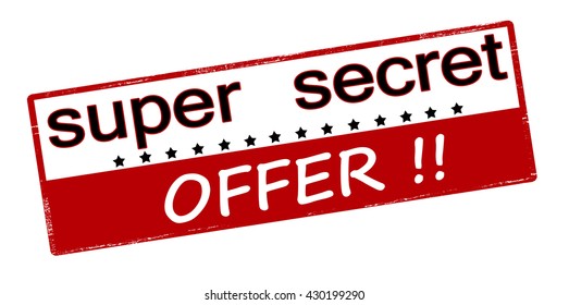 Rubber stamp with text super secret offer inside, vector illustration