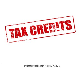Rubber stamp with text tax credits inside, vector illustration