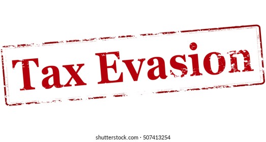 Rubber stamp with text tax evasion inside, vector illustration