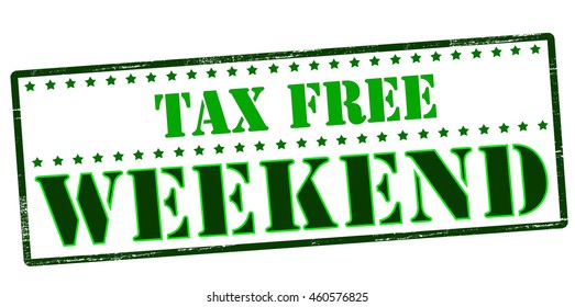 Rubber stamp with text tax free weekend inside, vector illustration