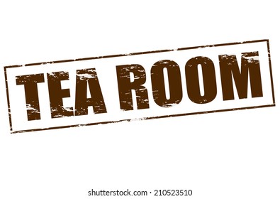 Rubber stamp with text tea room inside, vector illustration
