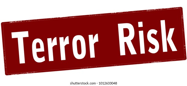 Rubber stamp with text terror risk inside, vector illustration