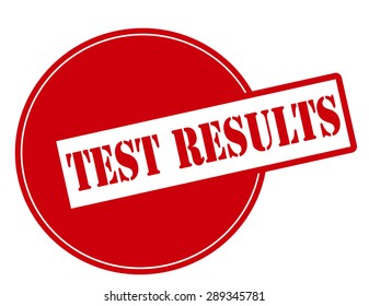 Rubber stamp with text test results inside, vector illustration