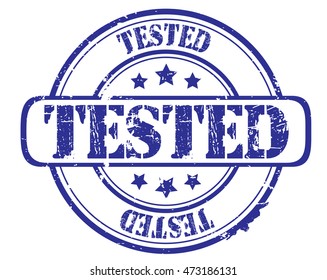 rubber stamp with text "tested" on white, vector illustration
