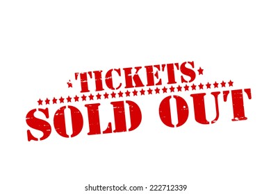 Rubber stamp with text tickets sold out inside, vector illustration