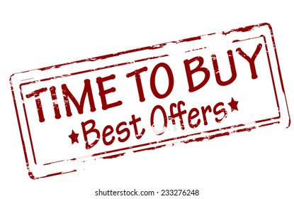 Rubber stamp with text time to buy inside, vector illustration