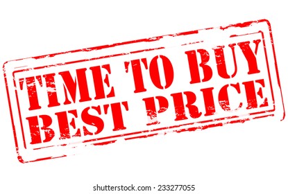 Rubber stamp with text time to buy inside, vector illustration