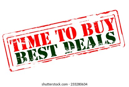 Rubber stamp with text time to buy inside, vector illustration
