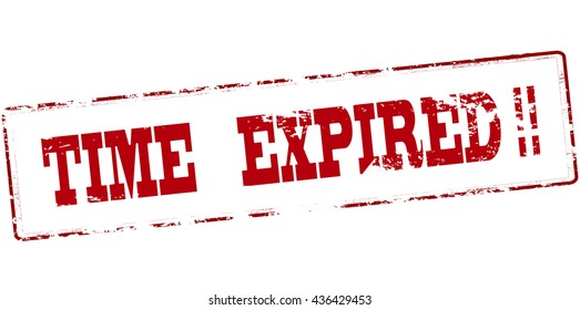 Rubber stamp with text time expired inside, vector illustration
