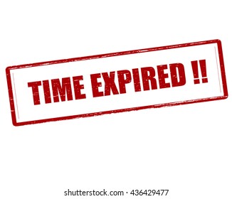Rubber stamp with text time expired inside, vector illustration