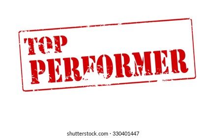 Rubber stamp with text top performer inside, vector illustration