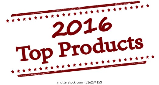 Rubber stamp with text top products inside, vector illustration