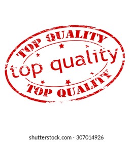 Rubber stamp with text top quality inside, vector illustration