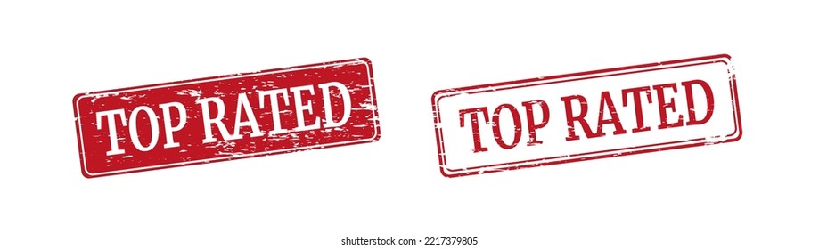 Rubber stamp with text top rated inside, vector illustration
