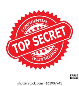 Rubber stamp  with text " TOP SECRET " and " CONFIDENTIAL " present by red color for business or e-commerce. eps10 vector