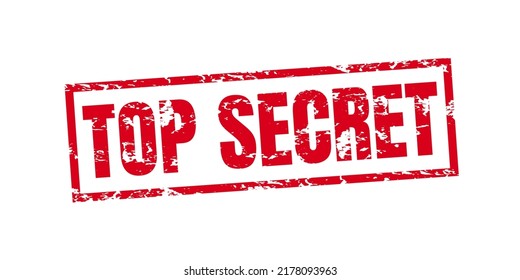 Rubber stamp with text top secret inside, vector illustration