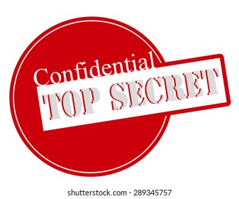 Rubber stamp with text top secret inside, vector illustration