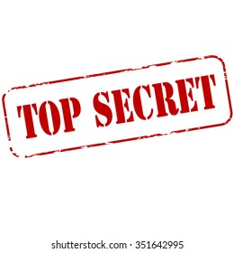 Rubber stamp with text top secret inside, vector illustration