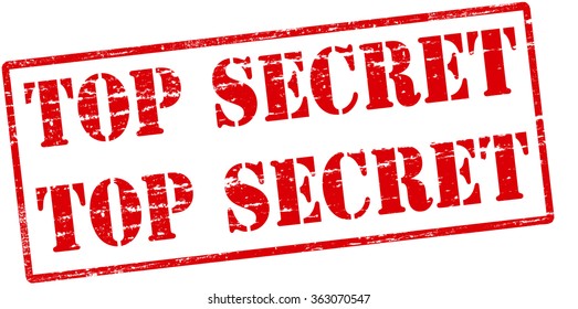 Rubber stamp with text top secret inside, vector illustration