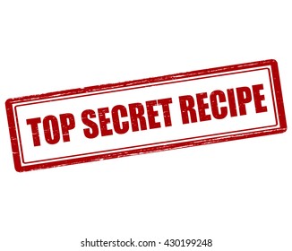 Rubber stamp with text top secret recipe inside, vector illustration