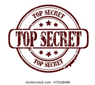 rubber stamp with text "top secret" on white, vector illustration