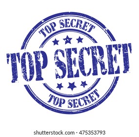 rubber stamp with text "top secret" on white, vector illustration