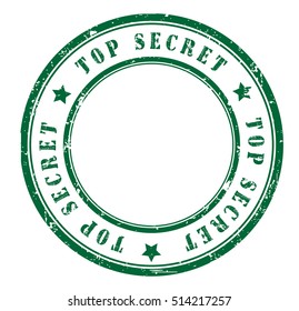 rubber stamp with text "top secret" on white, vector illustration