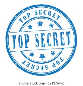 rubber stamp with text "top secret" on white, vector illustration