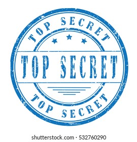 rubber stamp with text "top secret" on white, vector illustration