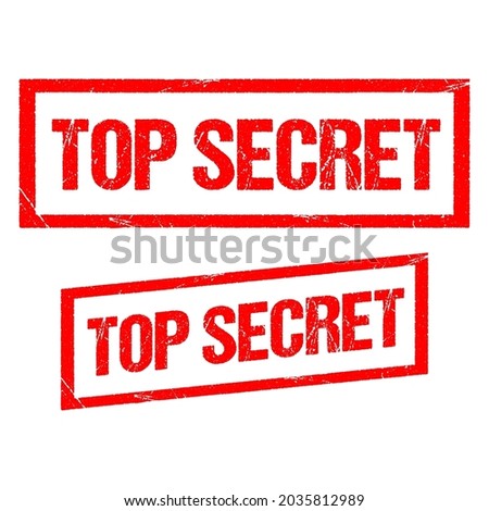Rubber stamp with text top secret inside, vector illustration