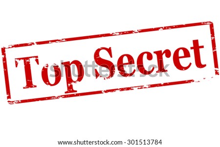 Rubber stamp with text top secret inside, vector illustration