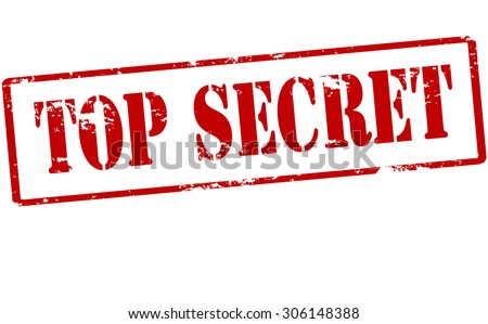 Rubber stamp with text top secret inside, vector illustration