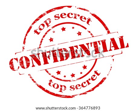Rubber stamp with text top secret confidential inside, vector illustration