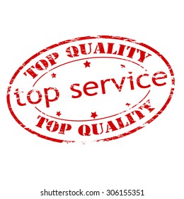 Rubber stamp with text top service inside, vector illustration