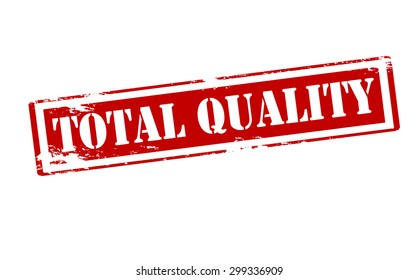 Rubber stamp with text total quality inside, vector illustration