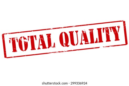 Rubber stamp with text total quality inside, vector illustration