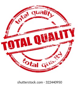Rubber stamp with text total quality inside, vector illustration