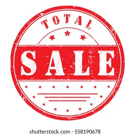 rubber stamp with text "total sale" on white, vector illustration
